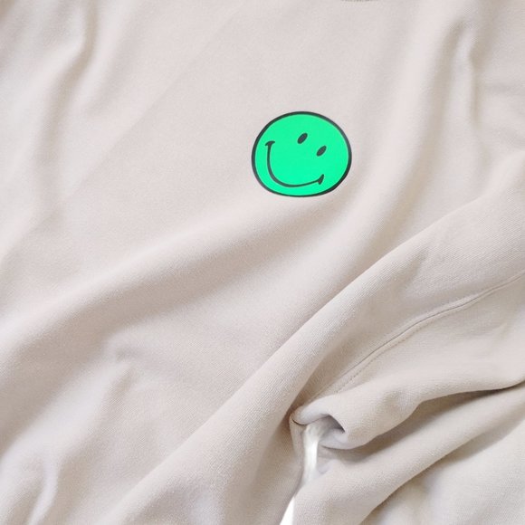 Good Vibes Neon Green Smiley Face Sweatshirt - Picture 9 of 12